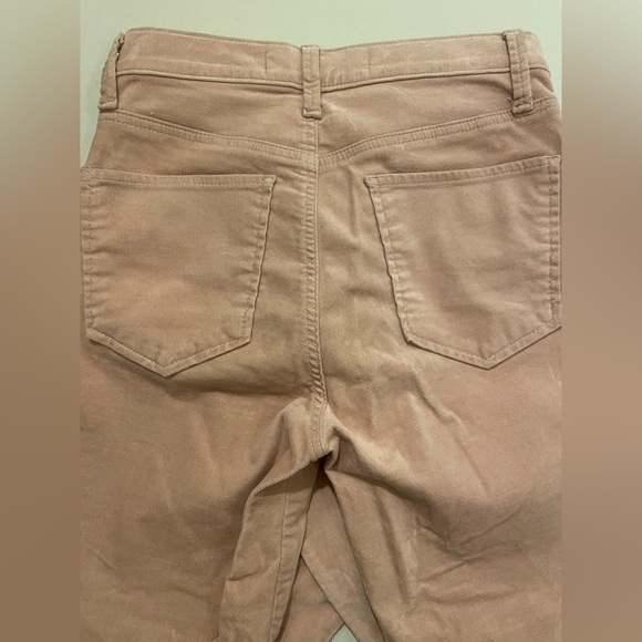 Gap light pink velvet skinny pants ankle length 5 pocket size 26 high waisted - Picture 3 of 5